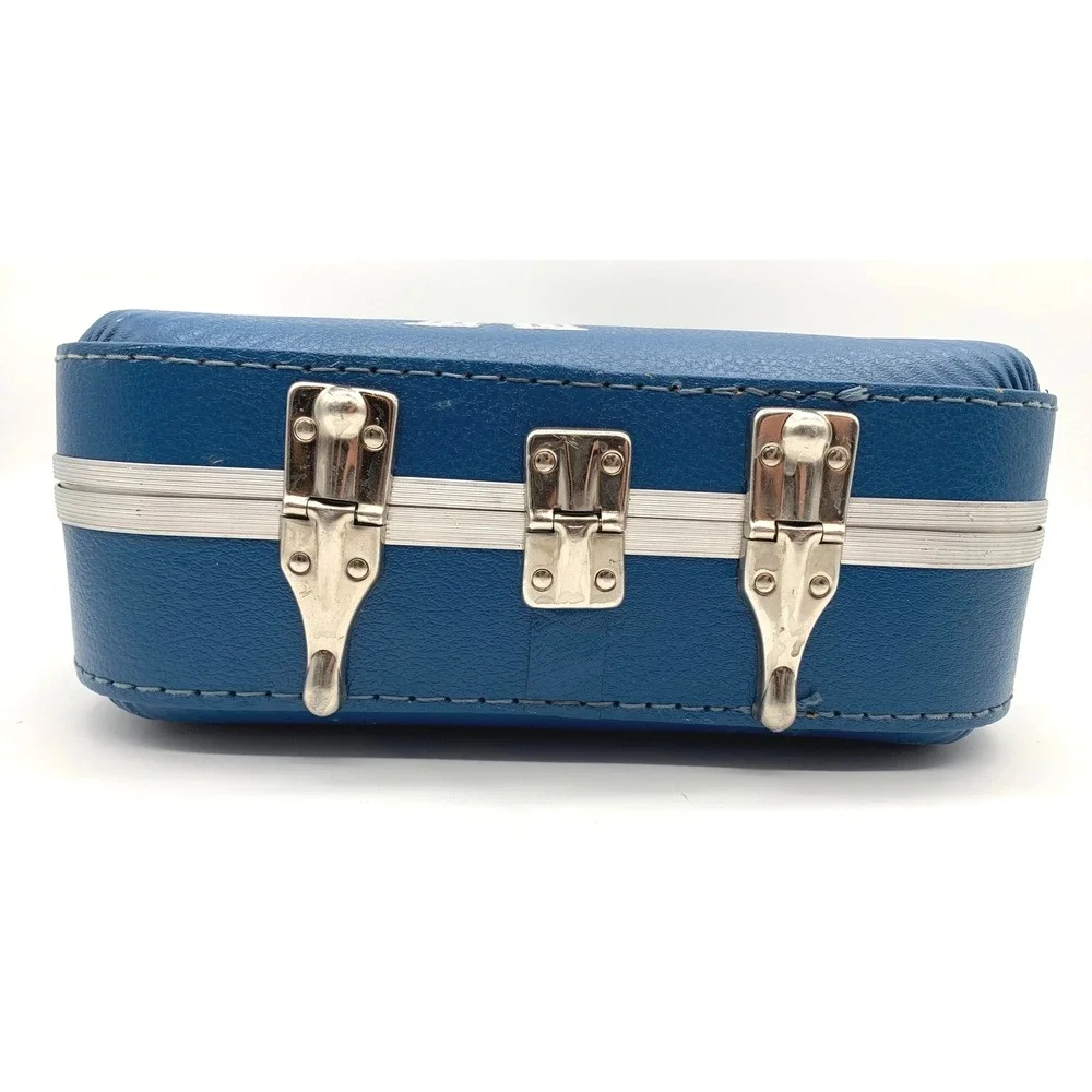 VTG Kids Suitcase Blue I'm Going To Grandma's Train Conductor Hardshell Luggage